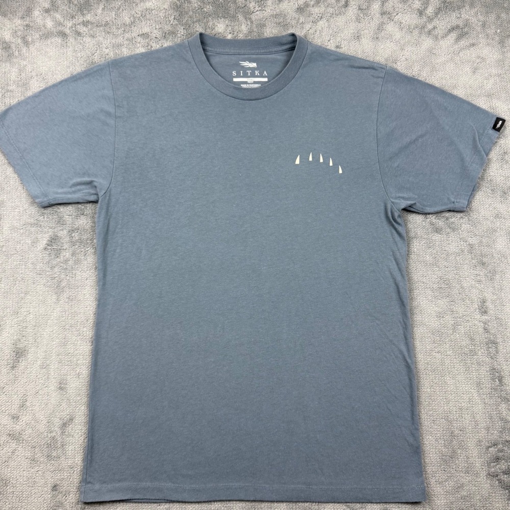 Sitka Gear Mens Graphic T-Shirt Small Blue Gray Grizzly Bear Outdoor Tee